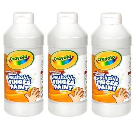 Crayola Washable Finger Paint, White, 16 oz. Bottle, PK3 5513165053